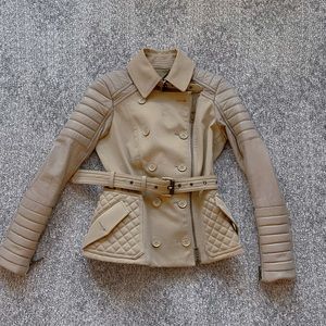 Burberry Moto Leather Jacket Camel XS